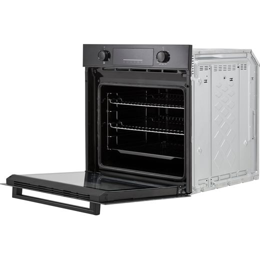 Beko AeroPerfect™ Electric Single Oven - Black - Left perspective with open door